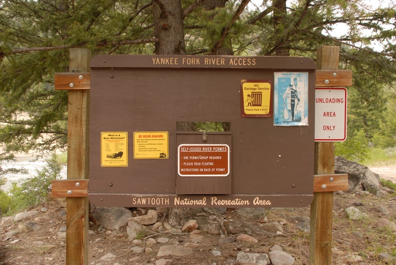 Yankee Fork River Access Sign