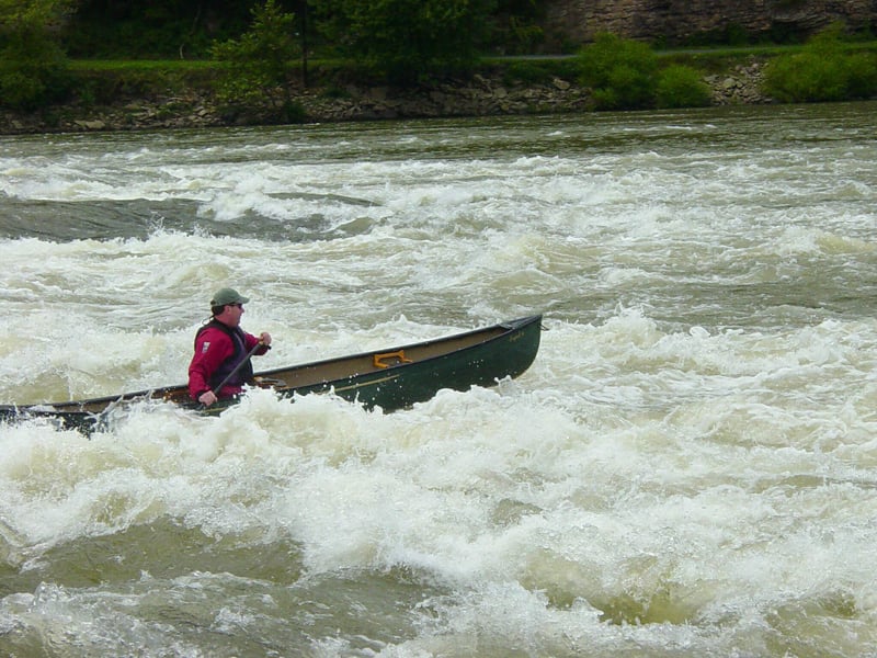 Popping through a hole river right