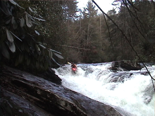 JDP boofing upper drop on Boxcar Falls