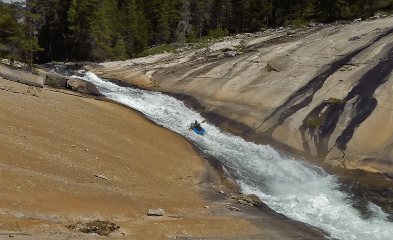 Slide exiting Merced Lake