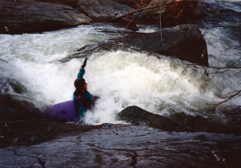 The crux move on the Conewago Narrows