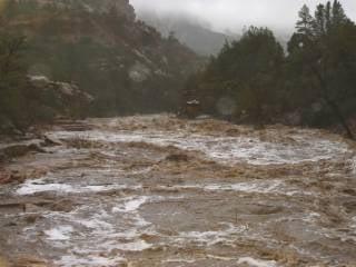 Oak Creek at flood