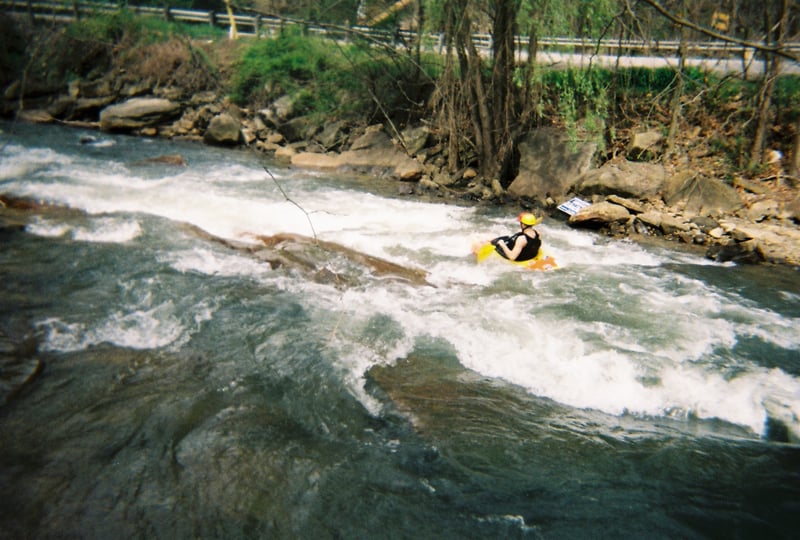 50ft upstream the Dellslow Bridge