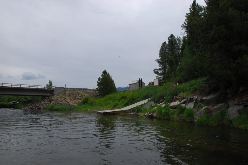 Cabarton put-in raft slide
