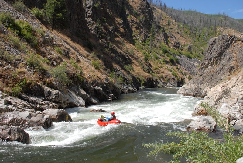 Packraft Dropping Into Lone Pine