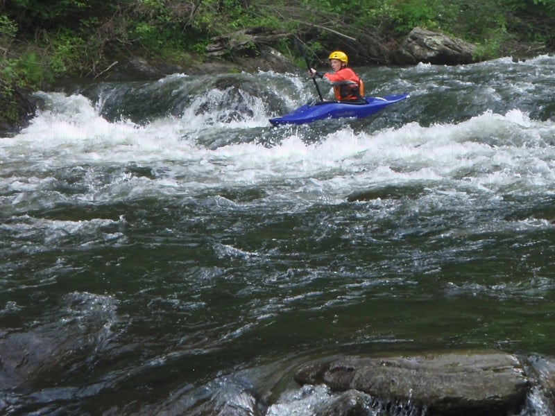 Riding the tongue above Basketball Falls