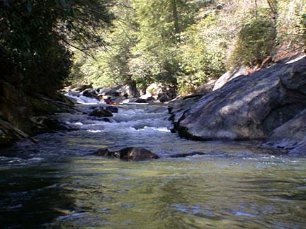 looking upstream at Mattress