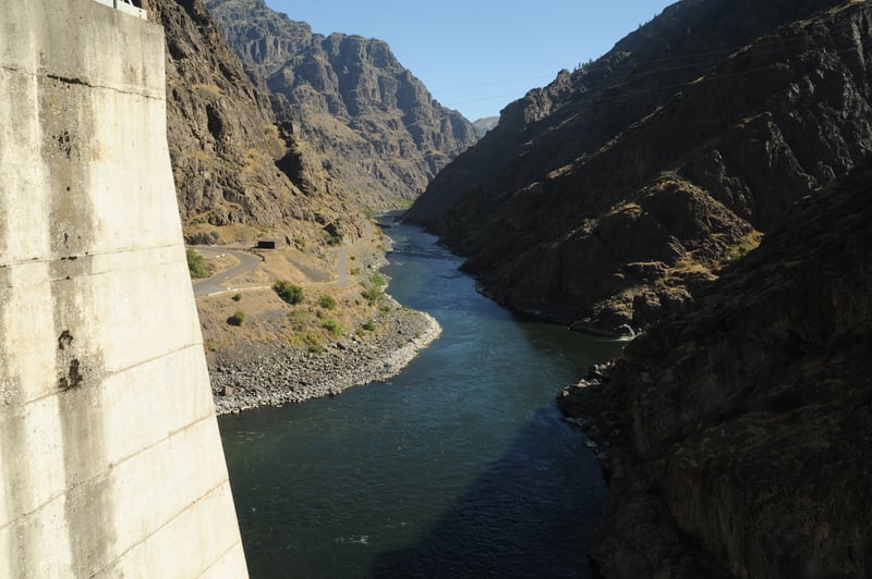 Hells Canyon Dam View Downstream
