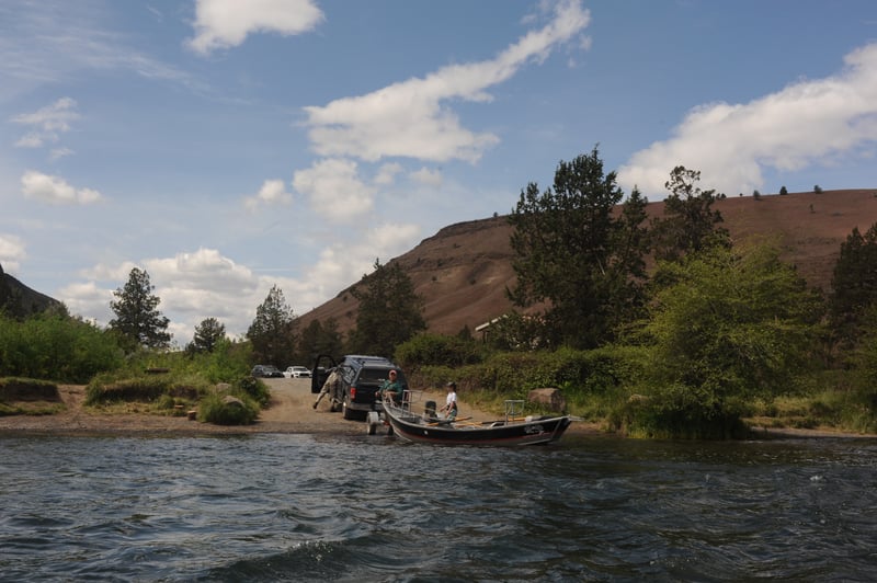 Launching a Drift Boat at Trout Creek