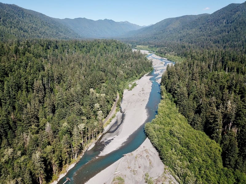 Hoh River downstream of S. Fork