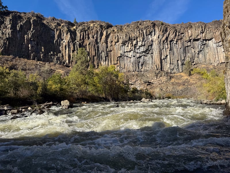 Upstream view from corner pocket along wall