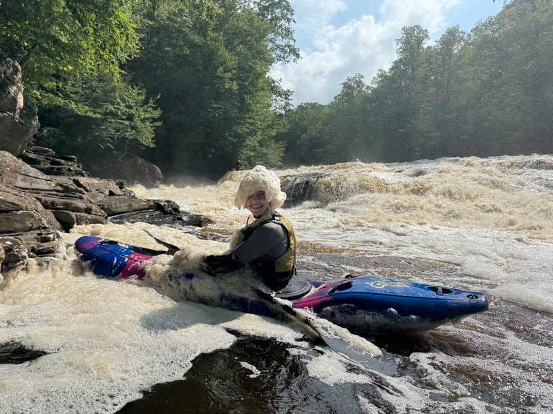 Christian Having a spa day below Big Falls, Lower B
