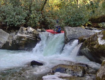 Kirk launching the falls
