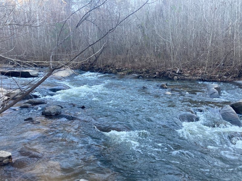 last section before river confluence