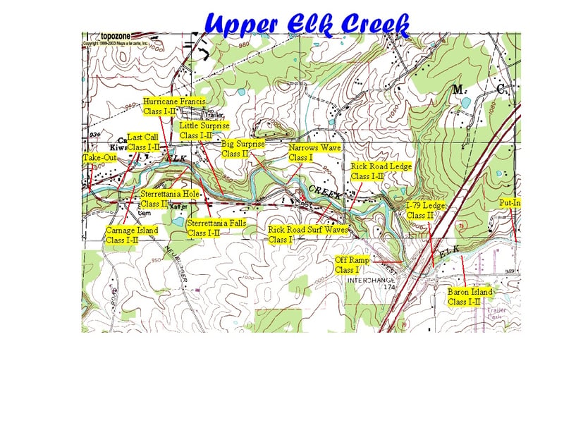 Upper Elk Creek Map