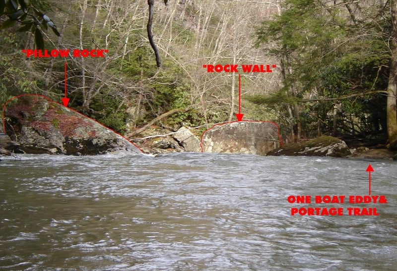 Above Rock wall #2 (low water)