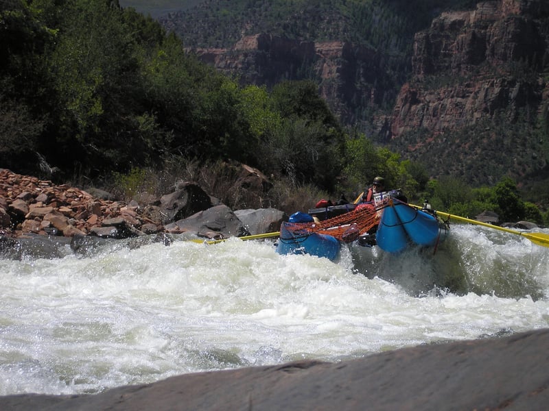 Boofing a raft