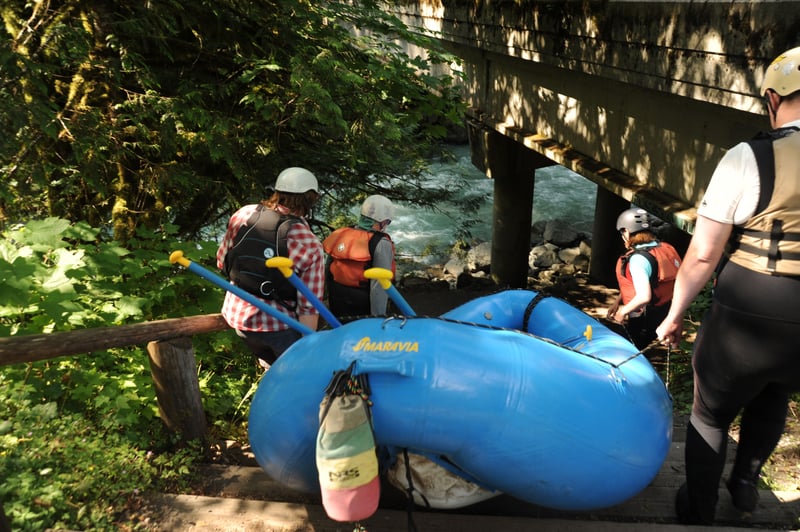 Carrying Boats Down to the River