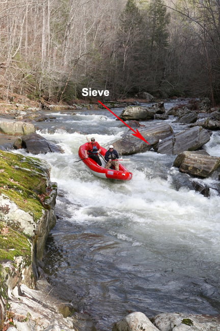 River left sieve at Stairstep