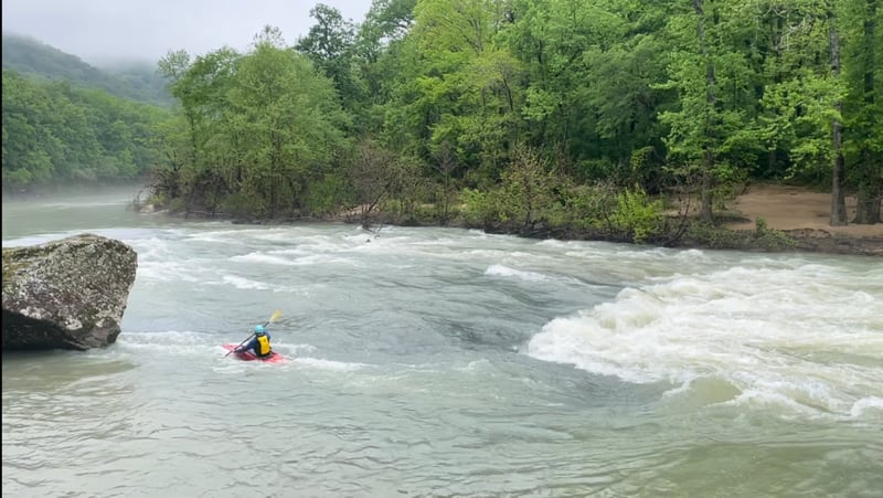 Surfing Rapid at 3.4 on the gauge