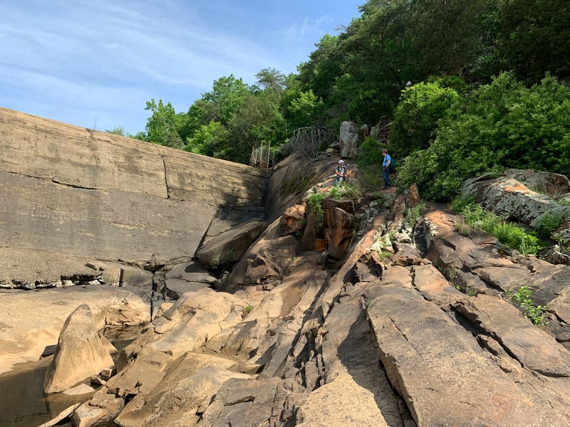 The portage route around the dam
