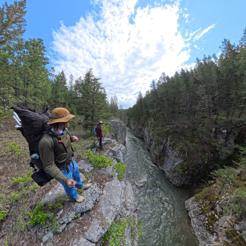 Scouting the gorge before committing