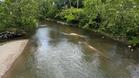 View downstream from Van Metre Ford Stone Bridge Access, CFS 85