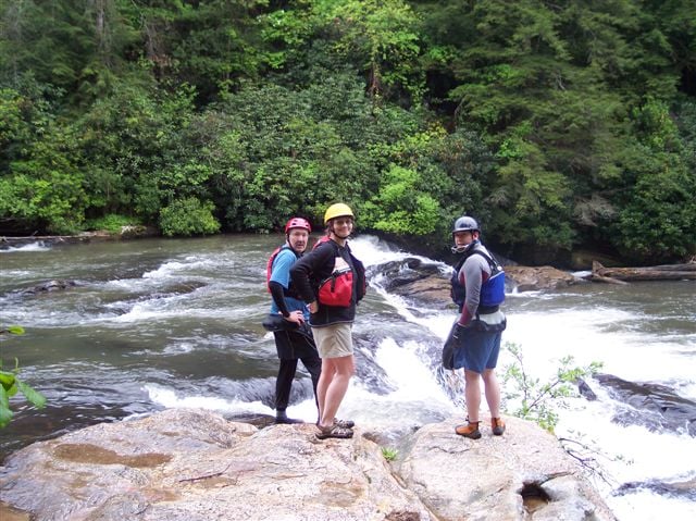 Below falls group shot