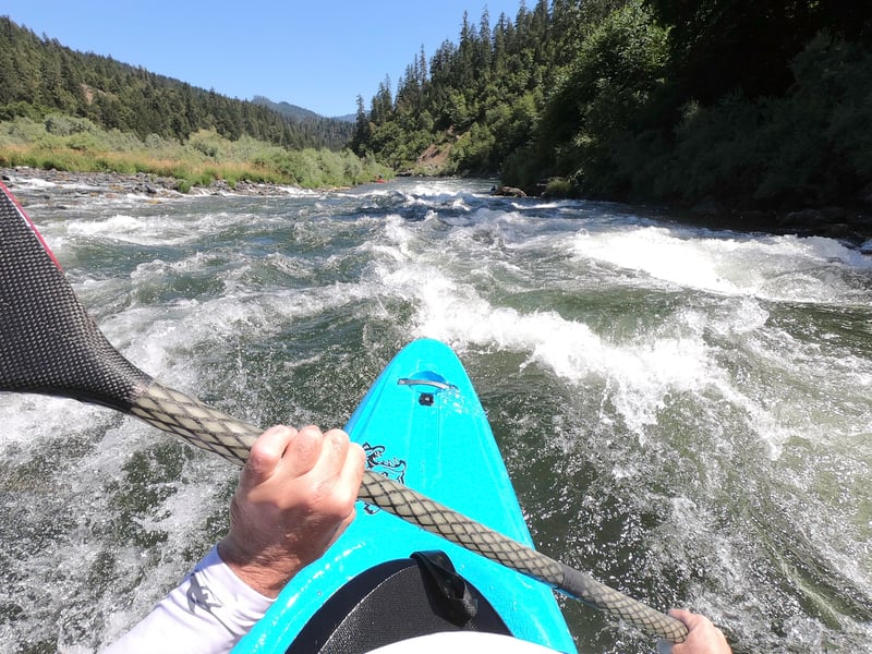 Paddler's view of Sandy Bar Rapid