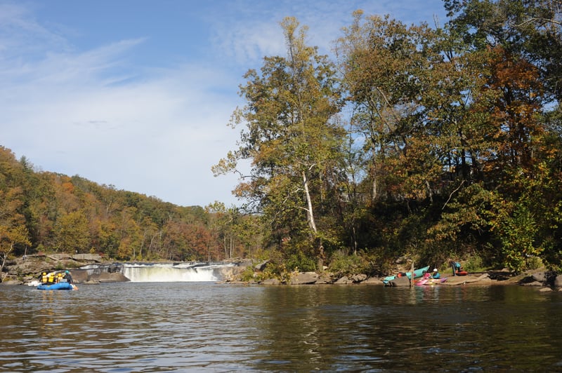 View Looking Upstream to Ohiopyle Falls from Put-in