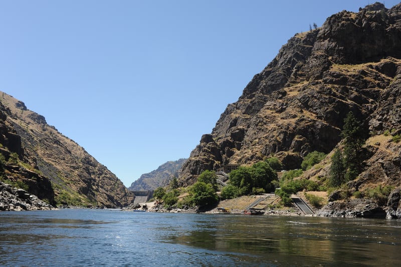 Looking Back Upstream at Hells Canyon Dam
