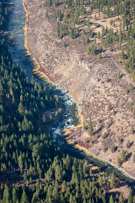 Aerial view of Keno Wave and run