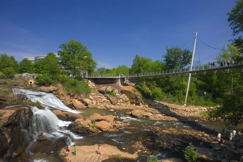 Reedy Falls & the new Liberty Bridge