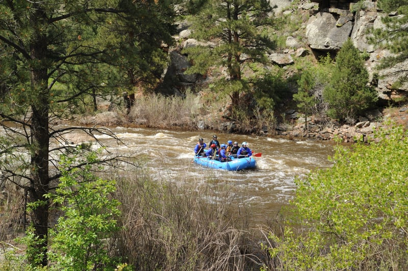 Raft Floating By Poudre Park Access