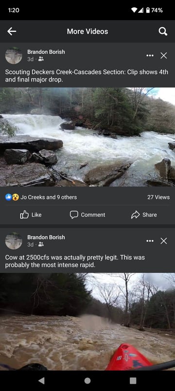 Deckers Creek @1. Masontown to Preston Co. line