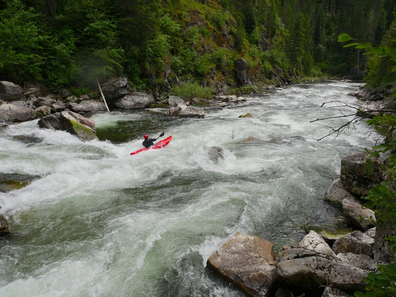 Below the crux of Clayton Creek Rapid