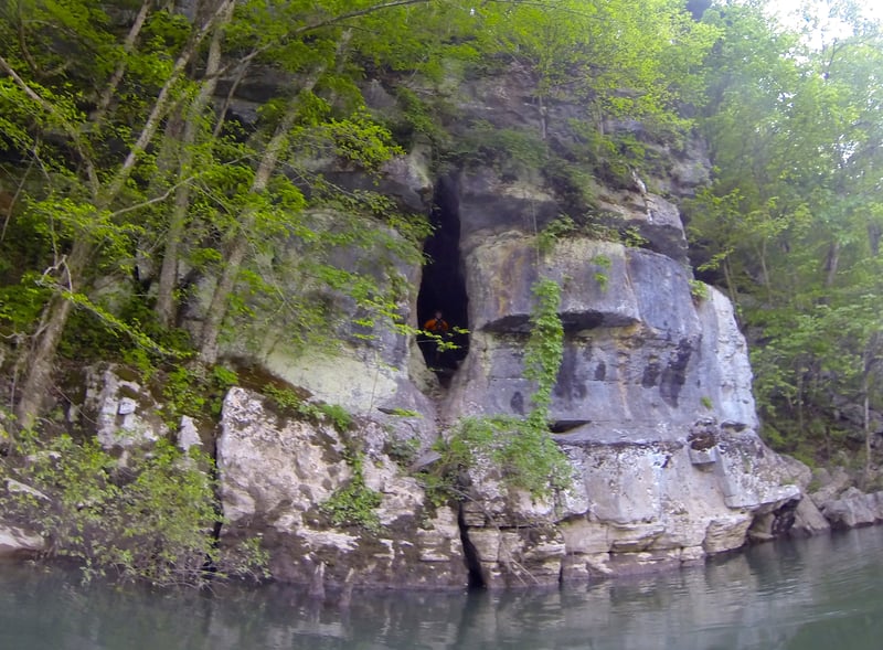 limestone bluffs along Caney Fork