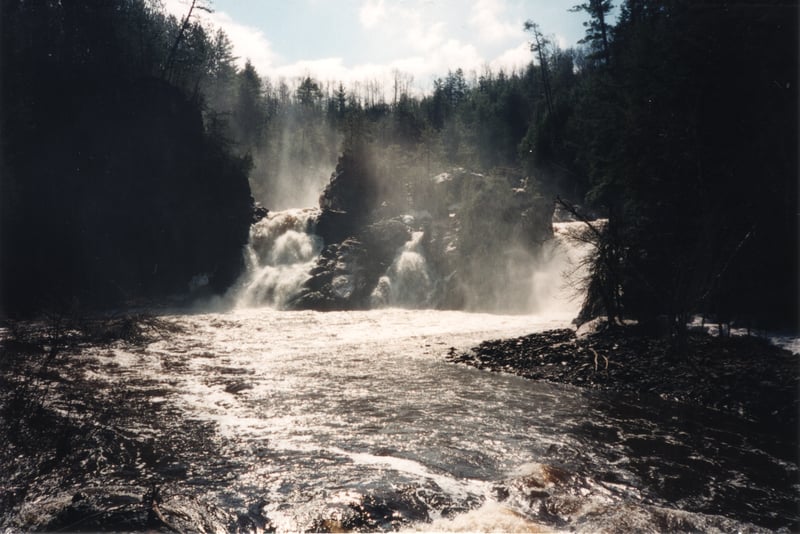Looking Up at Saxon Falls