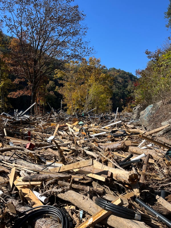 Debris on the tracks at Big Pillow