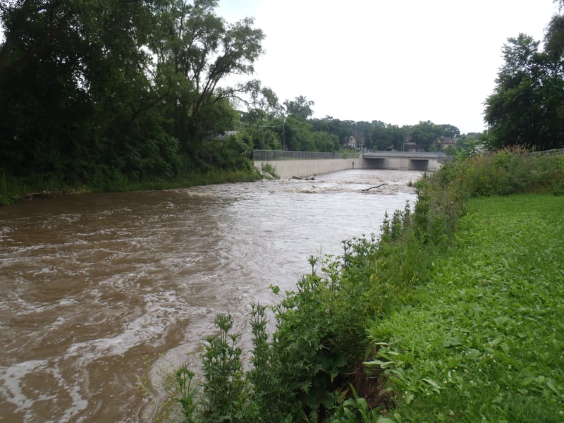 looking towards wingdam ~800cfs, 6/23/10