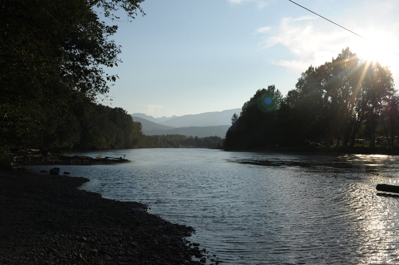 Looking Downstream from Highway 530 Bridge Access