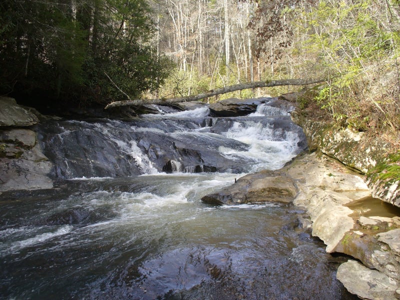Bend in river rapid