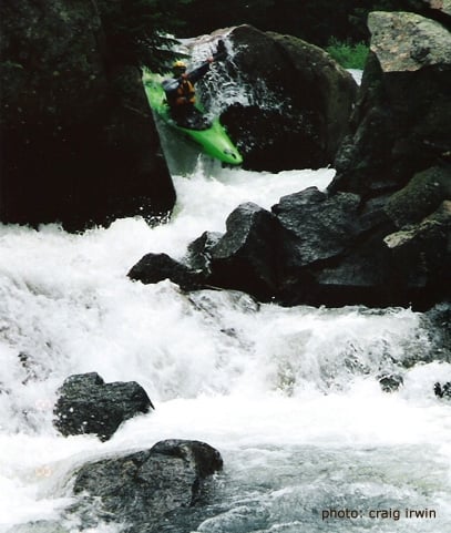 Bridge Falls Drop kayaker