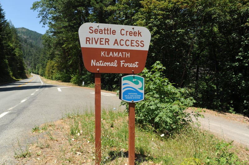 Seattle Creek River Access Sign