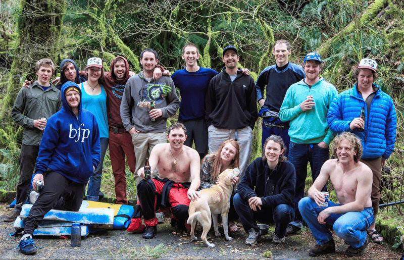 A big group after a big day on Eagle Creek