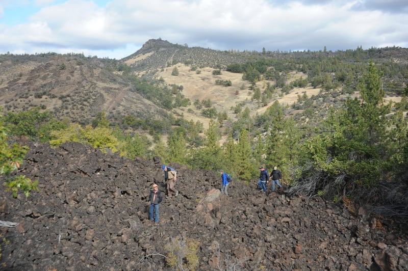 Walking Across the Lava Field at Wards Canyon