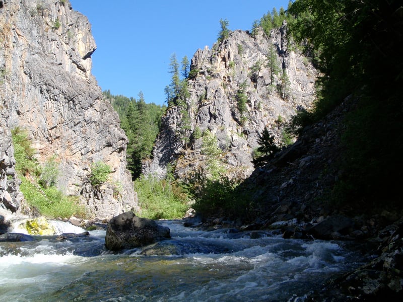 A canyon section of Meadow Creek