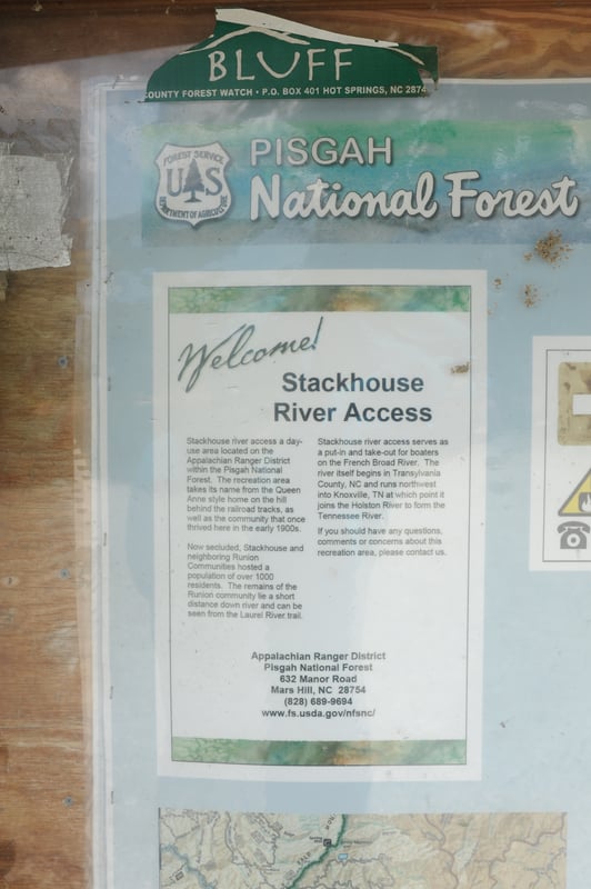 Stackhouse River Access Information Sign