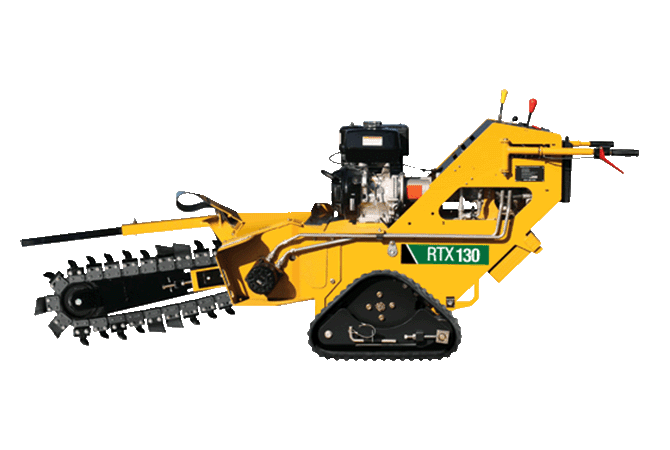 Vermeer RTX130 walk-behind trencher available for rent at Wakarusa Heavy Equipment