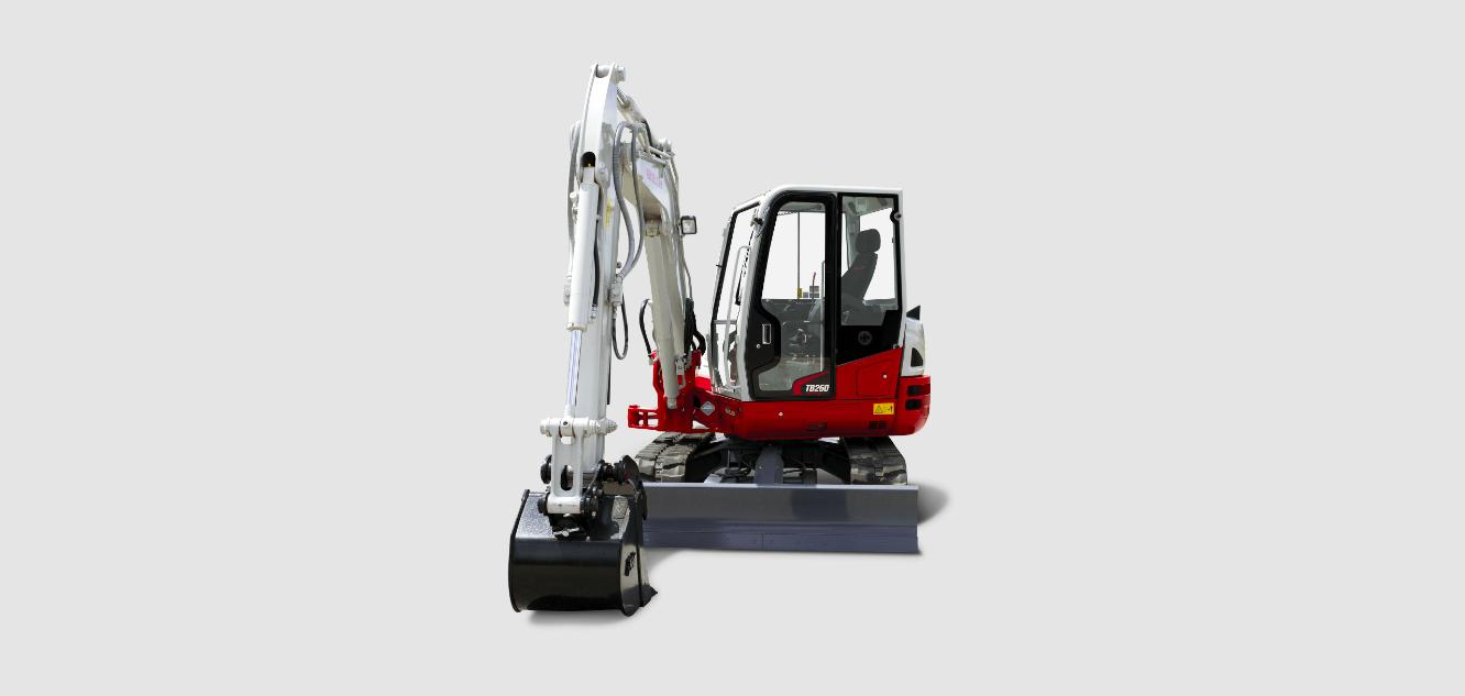 Takeuchi TB260 mini excavator available for rent from Wakarusa Heavy Equipment